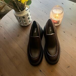 Michael Kors Women’s Brown Leather Slip-On Loafers